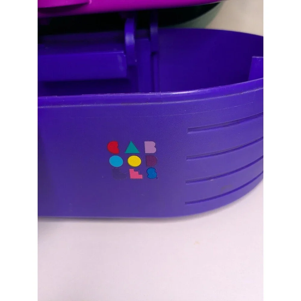 Vintage Caboodles Makeup Case Teal Purple Pink Mirror 3 Tier Organizer Girl 2640